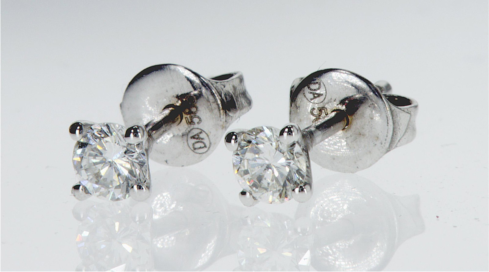 0.45cttw Natural Diamond Earrings 14K White Gold 1.17 gr - 3