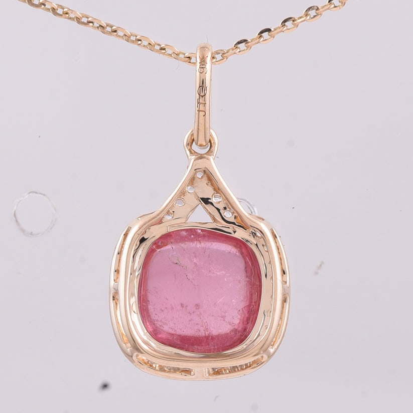 2.26 Ct Cushion Tourmaline 9K Gold Pendant - 2