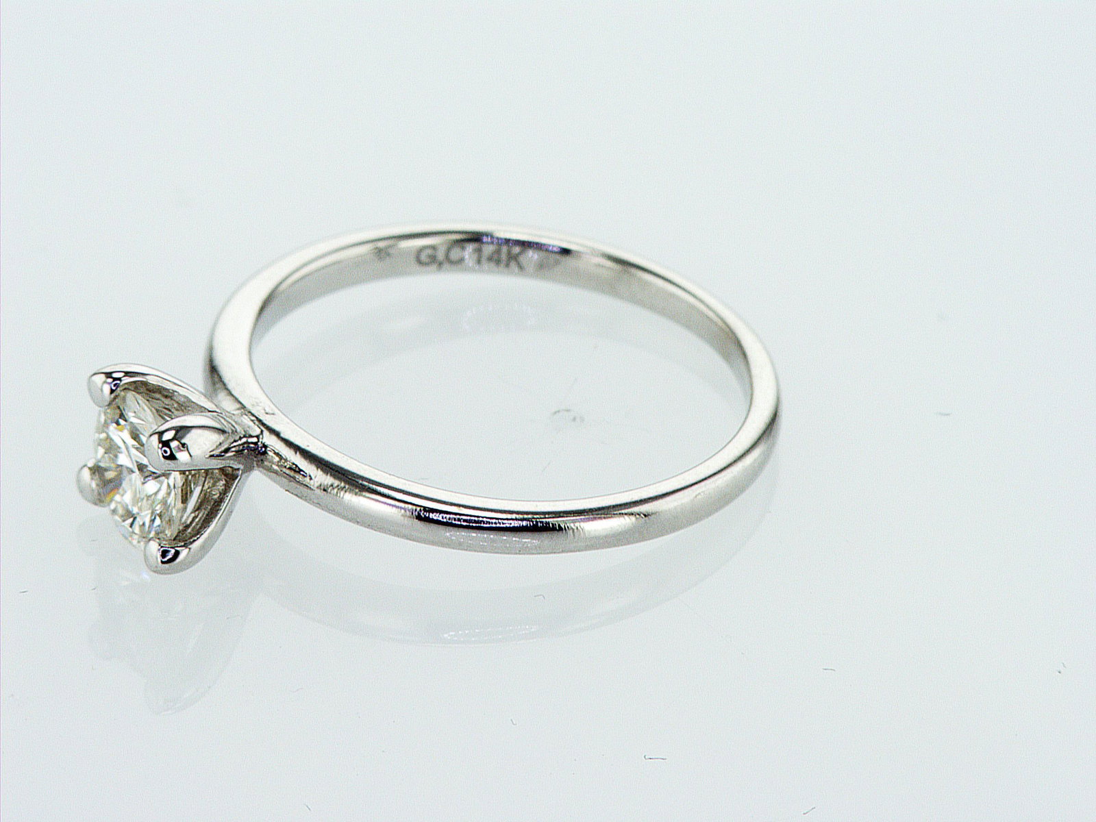 0.60cttw Natural Diamond Ring 14K White Gold 2.28 gr - 7