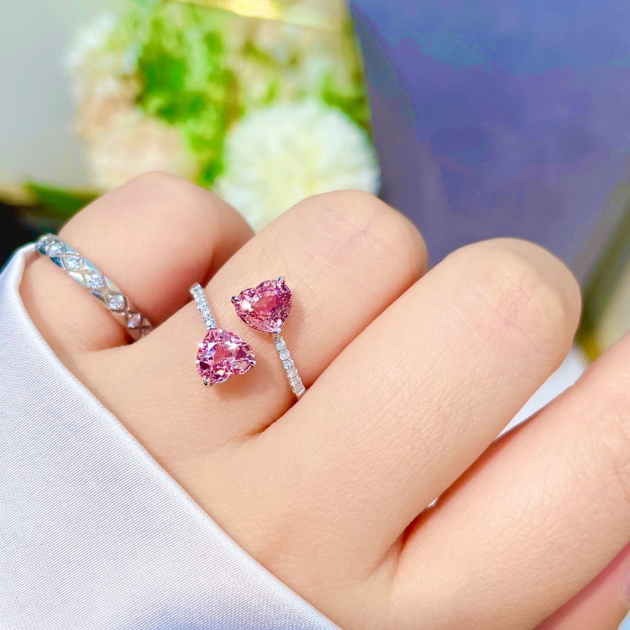 14K GOLD 2.18 CT NATURAL SPINEL & DIAMOND RING - 3
