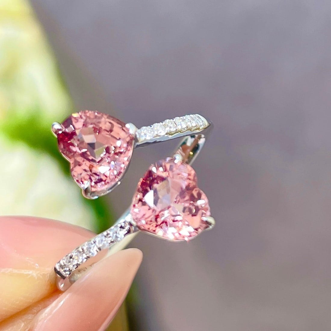 14K GOLD 2.18 CT NATURAL SPINEL & DIAMOND RING - 4