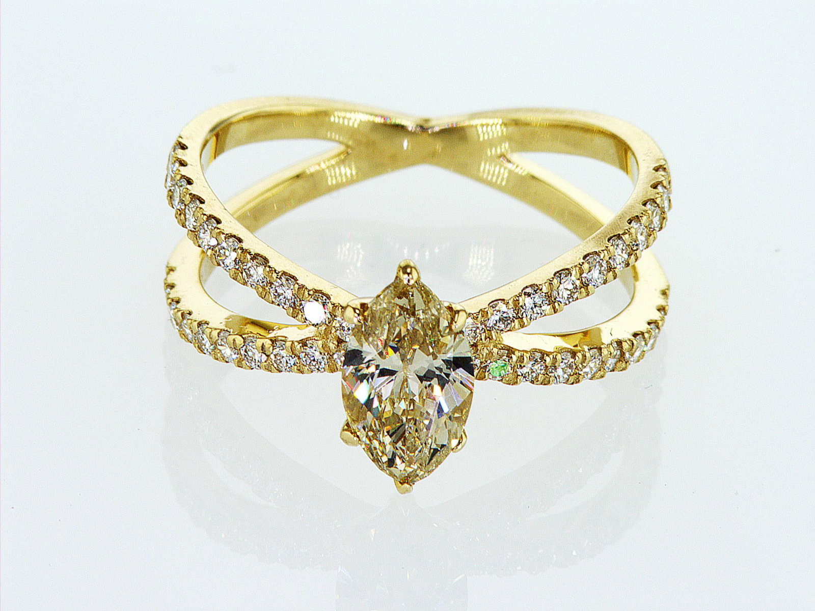 1.40cttw Natural Diamond & Natural Diamond Ring 14K Yellow Gold 2.62 gr - 5