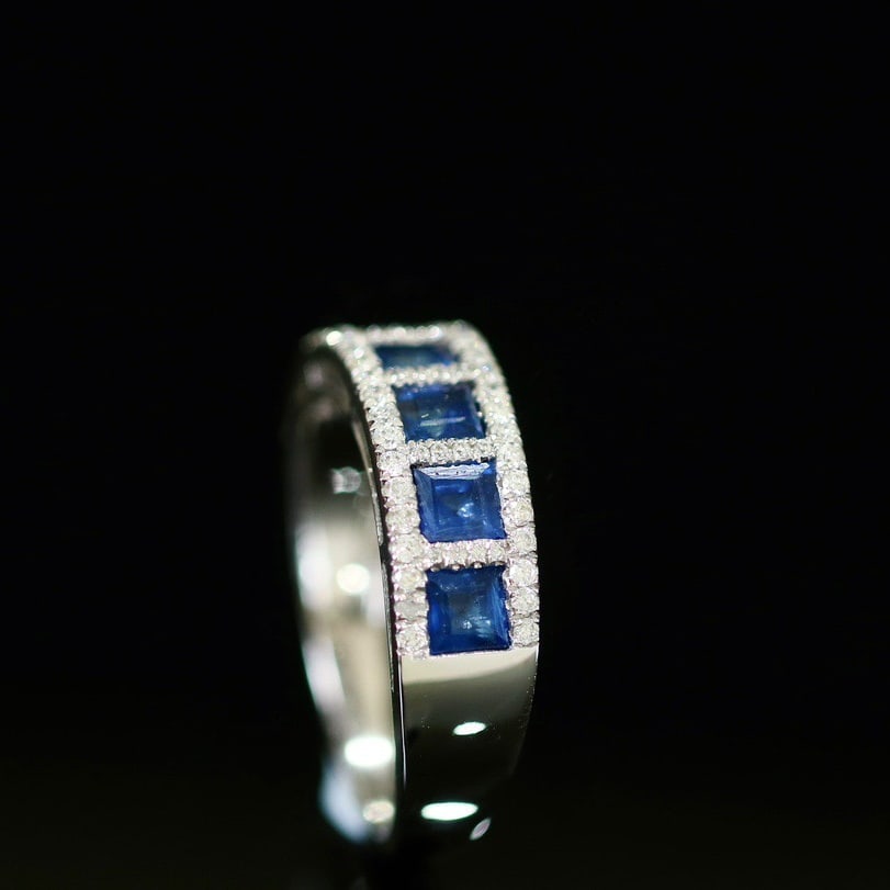 14K GOLD 1.80 CTW NATURAL SAPPHIRE & DIAMOND RING - 3
