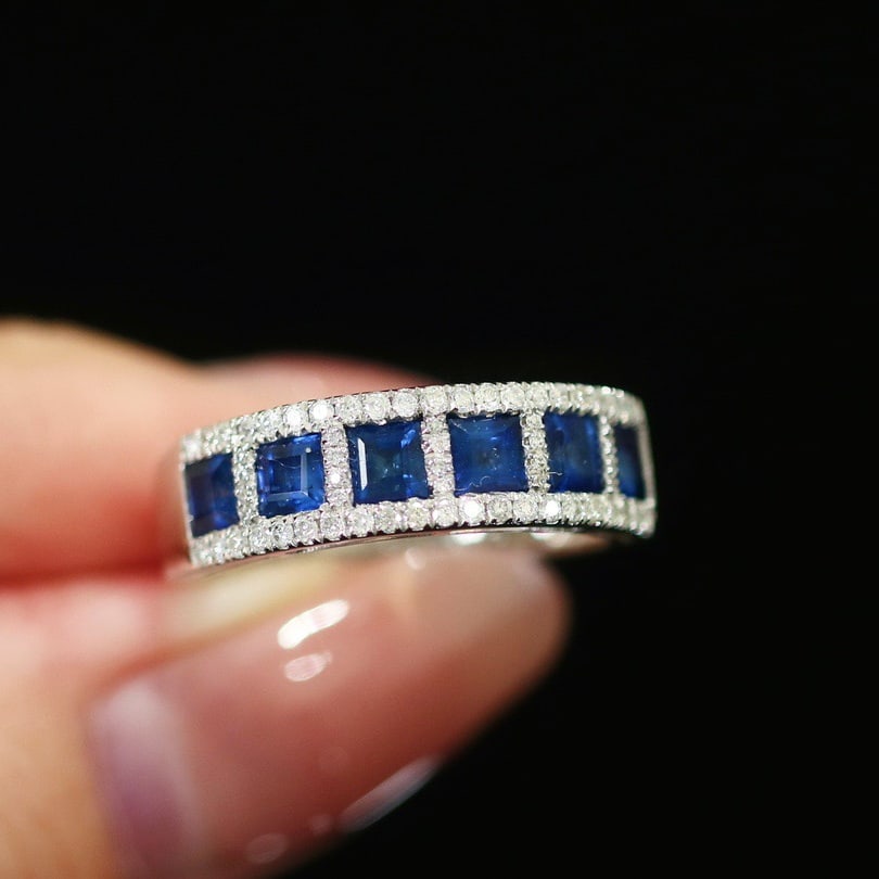 14K GOLD 1.80 CTW NATURAL SAPPHIRE & DIAMOND RING - 4