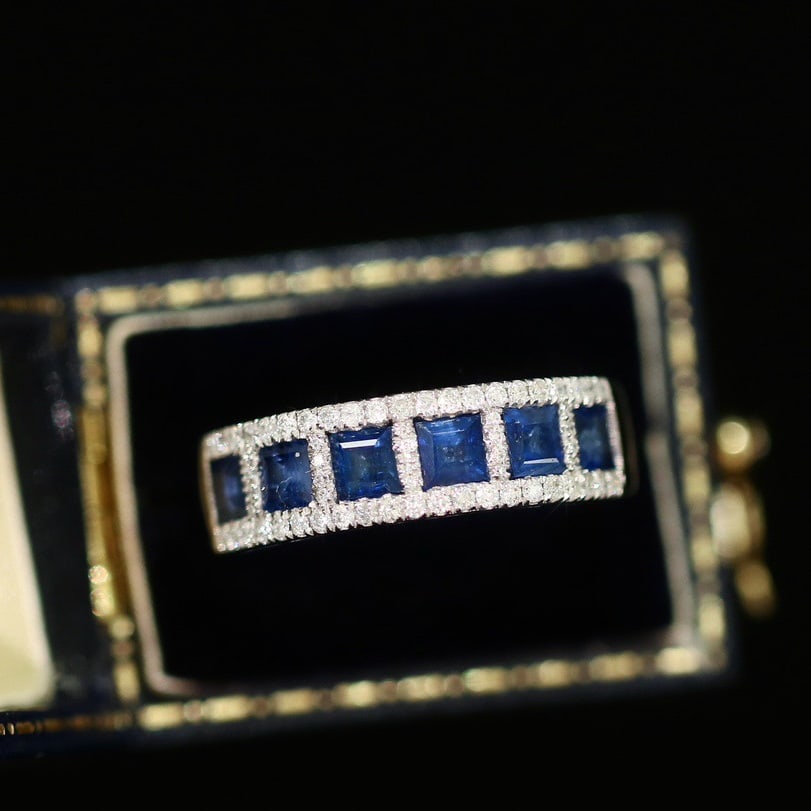 14K GOLD 1.80 CTW NATURAL SAPPHIRE & DIAMOND RING - 6