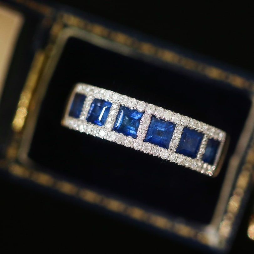 14K GOLD 1.80 CTW NATURAL SAPPHIRE & DIAMOND RING - 7