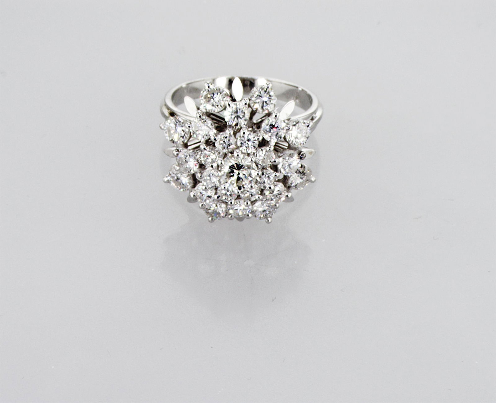 2.50cttw Natural Diamond & Natural Diamond Ring 18K White Gold 6.18 gr - 4