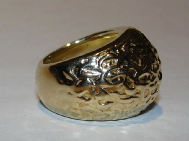 18 kt Gold Vermeil Sterling Silver Dome Textured Cocktail Ring Alberto Juan - 3