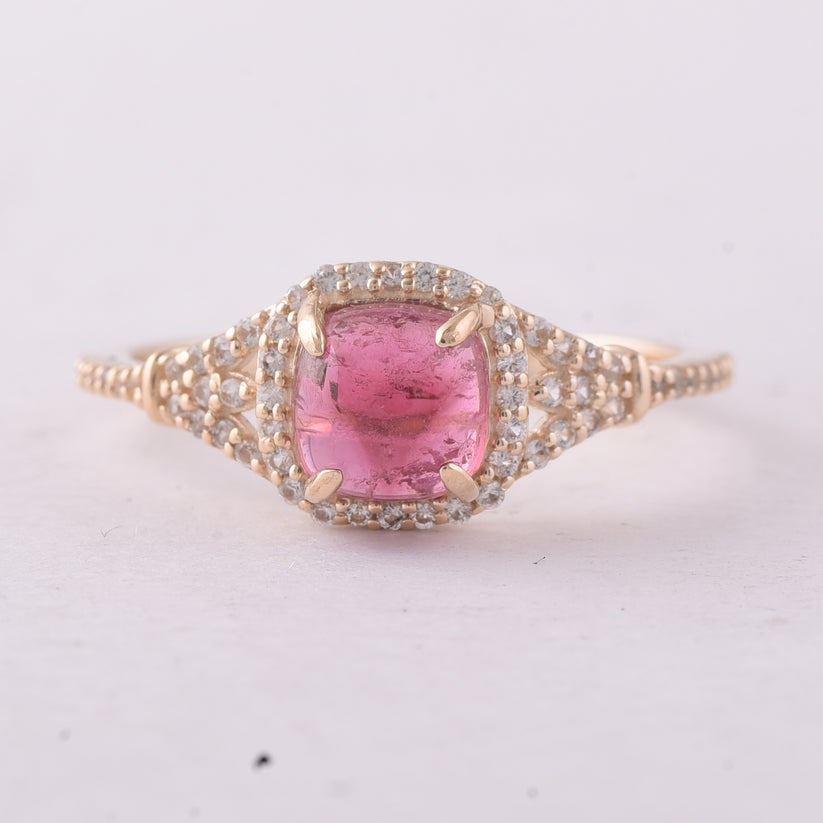 1.47 Ct Cushion Tourmaline 9K Gold Ring