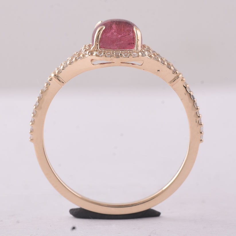 1.47 Ct Cushion Tourmaline 9K Gold Ring - 4