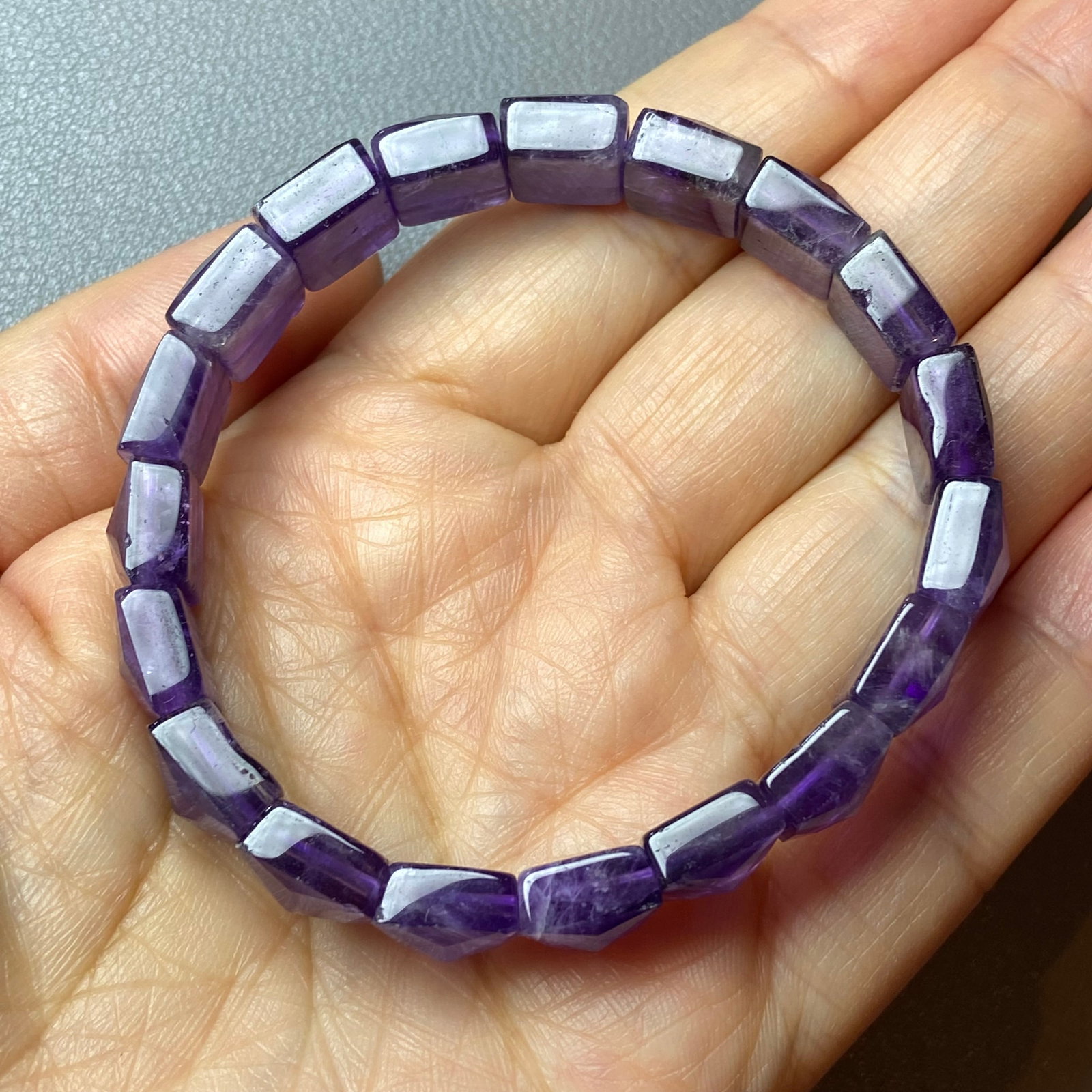 Vintage Square Cut Amethyst Beads Bracelet - 4