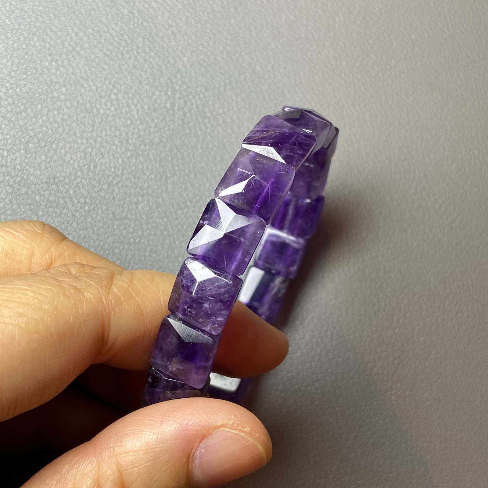 Vintage Square Cut Amethyst Beads Bracelet - 6