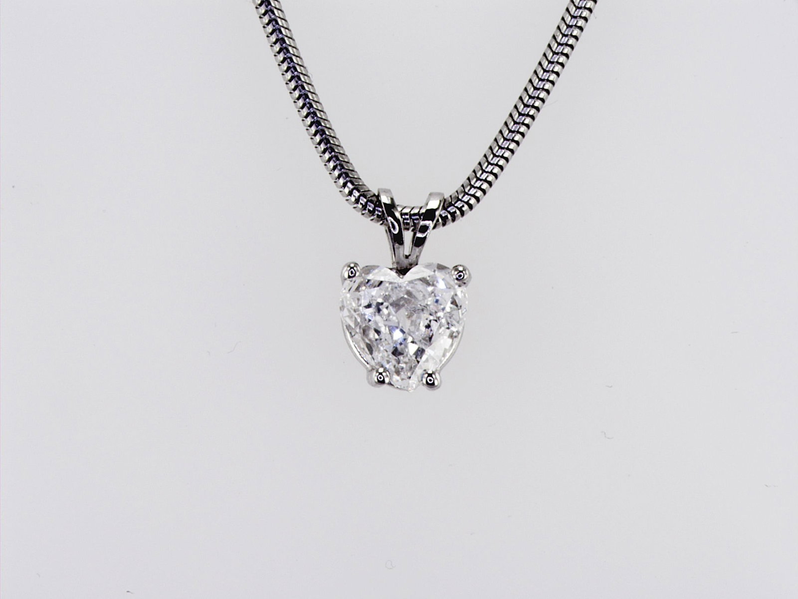 1.01cttw Natural Diamond Necklace 18K/14K White Gold 6.17 gr - 3