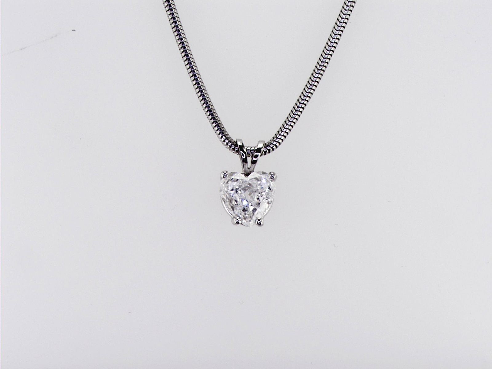 1.01cttw Natural Diamond Necklace 18K/14K White Gold 6.17 gr - 4