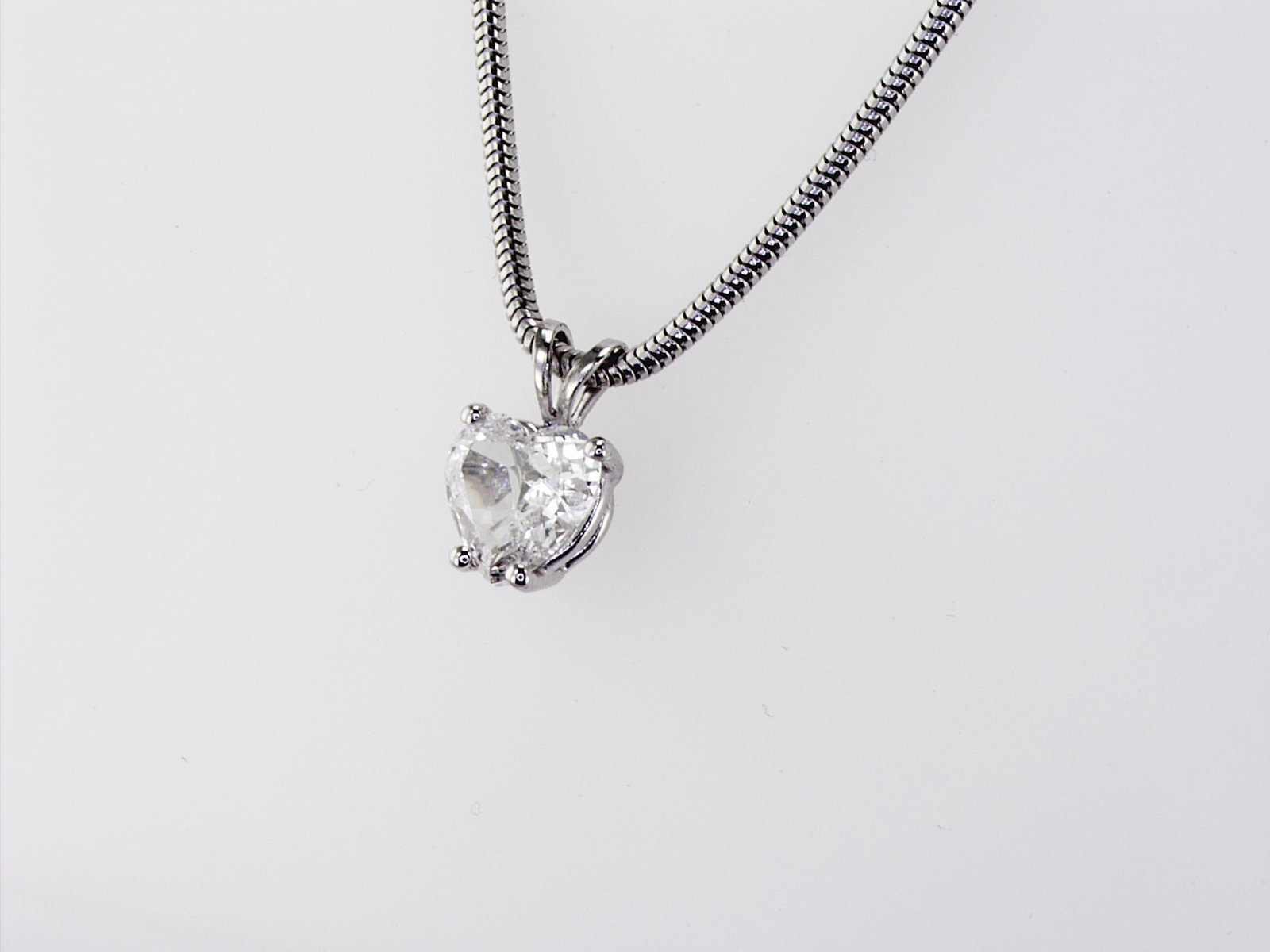 1.01cttw Natural Diamond Necklace 18K/14K White Gold 6.17 gr - 5