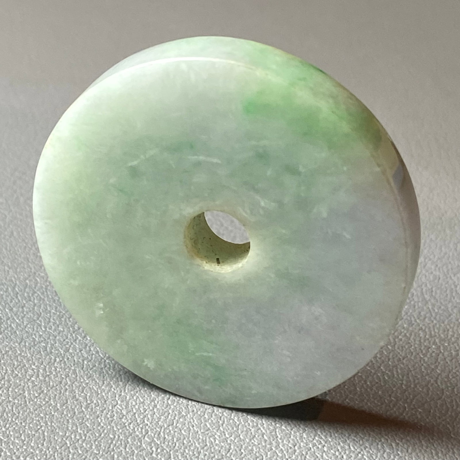 Grade A Apple Green Jadeite Jade carved Ping An Kou - 7