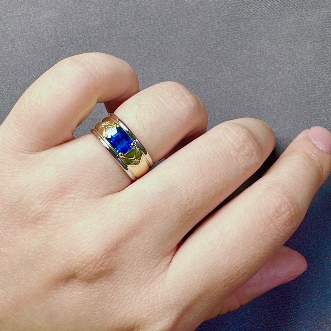 14K GOLD 1.32 CTW NATURAL SAPPHIRE & DIAMOND RING - 3
