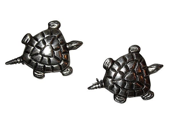 Mexican Sterling Silver Turtle Pin, S/2 - 2
