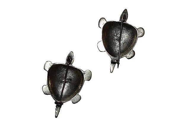 Mexican Sterling Silver Turtle Pin, S/2 - 4