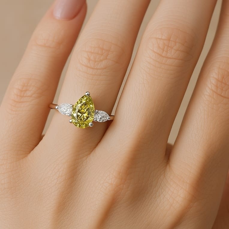1.28cttw Natural Diamond & Natural Diamond Ring 14K White Gold 2.29 gr - 2