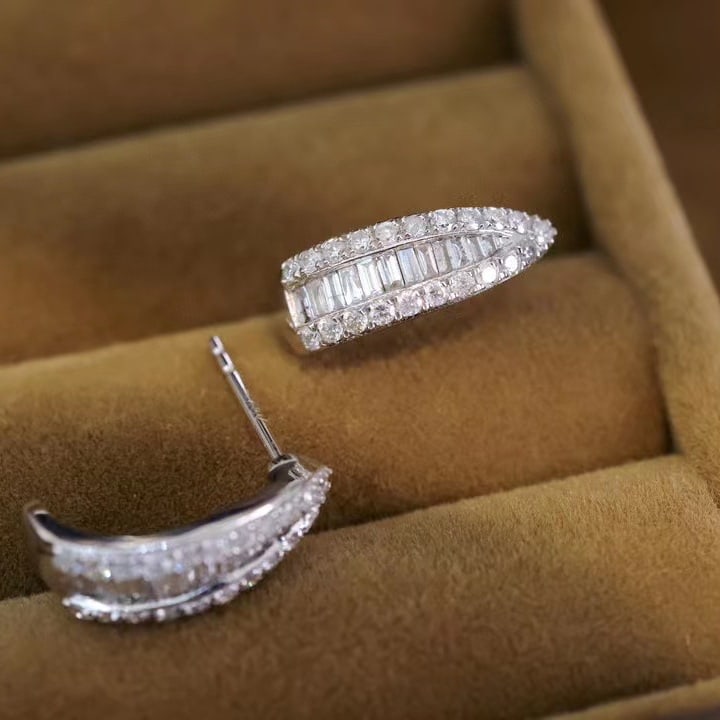 14K GOLD 0.90 CT NATURAL H DIAMOND EARRINGS - 3