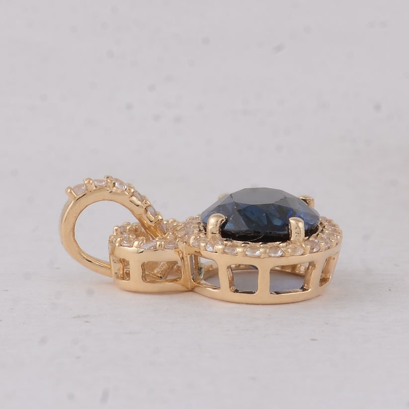 1.65 Ct Oval Sapphire 9K Gold Pendant - 3