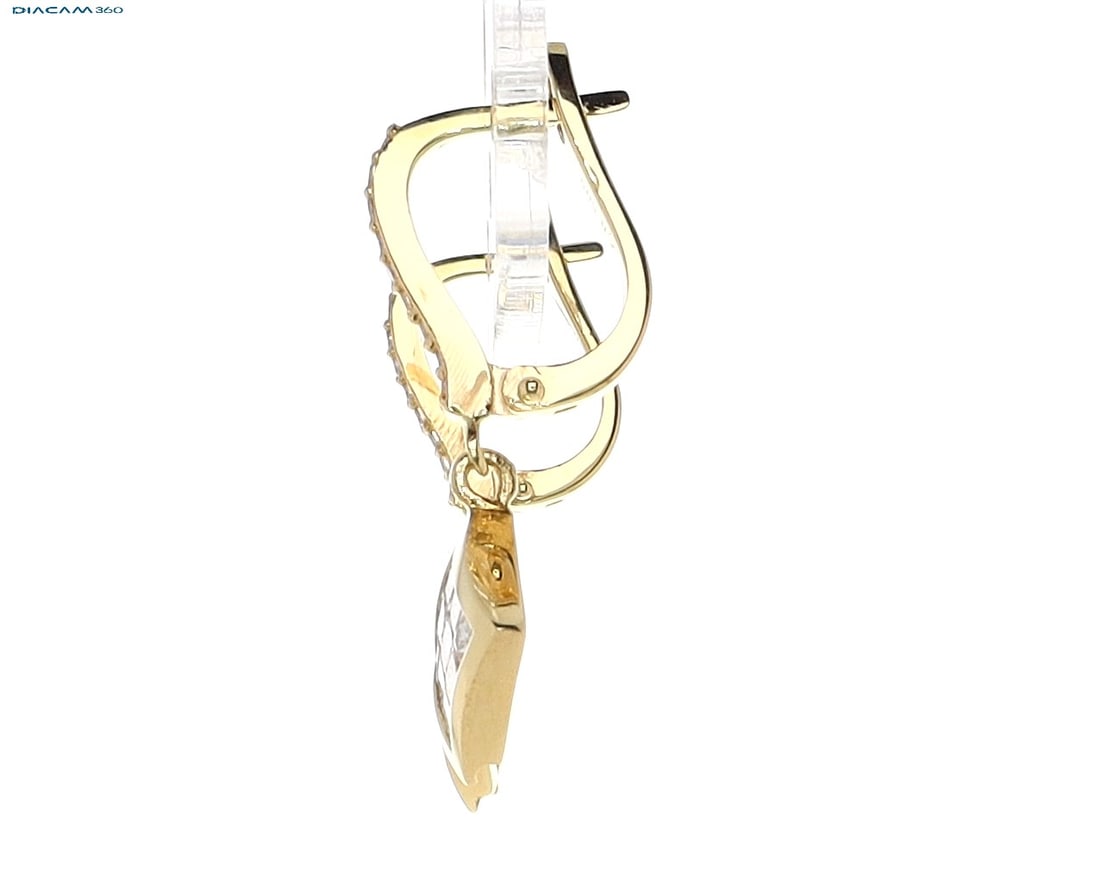 1.08cttw Natural Diamond & Natural Diamond Earrings 14K Yellow Gold 4.17 gr - 3