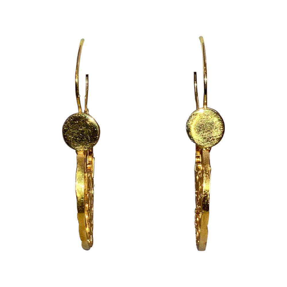 14 KT Gold Mexican Filigree Hoop Earrings - 5
