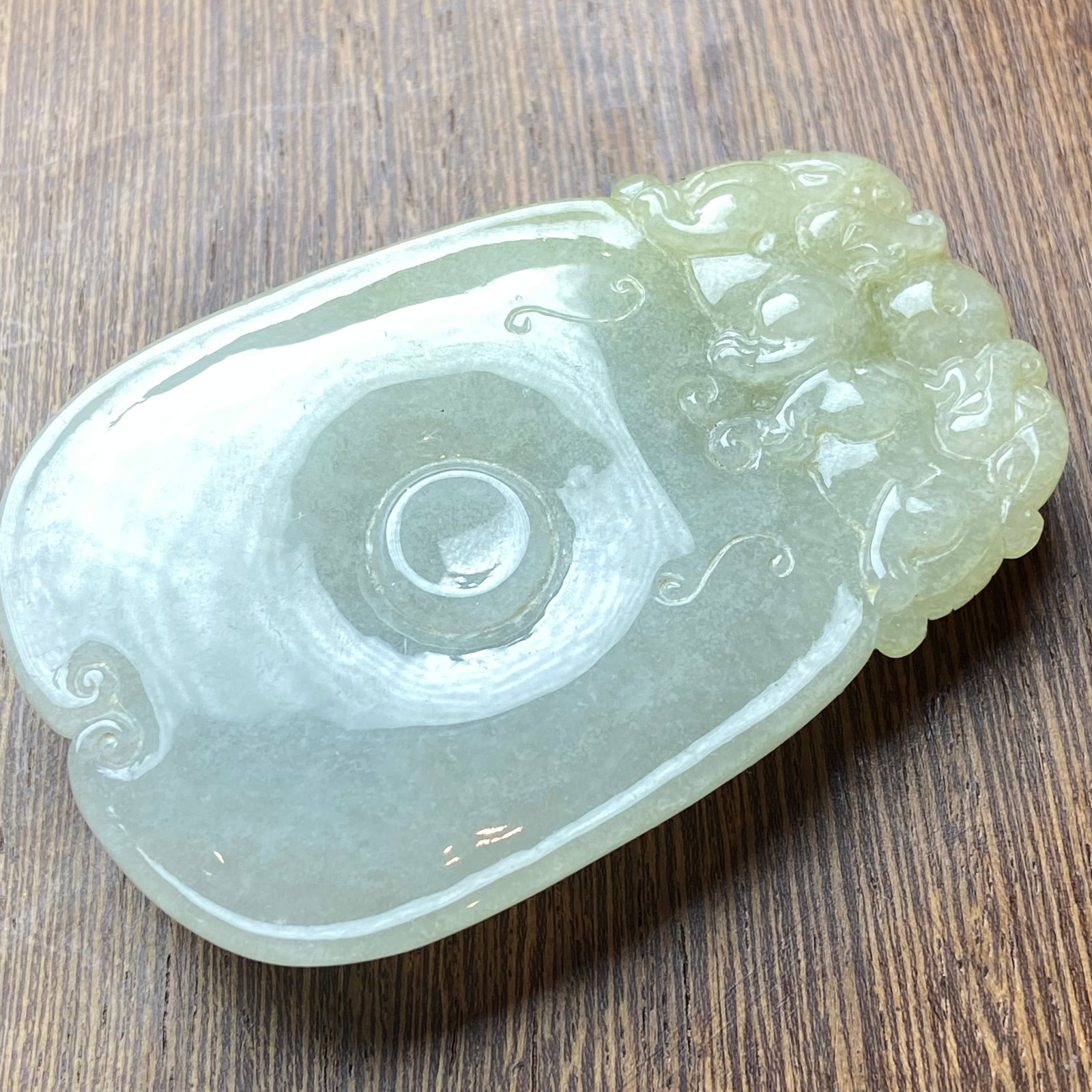 Antique Chinese Natual Yellow White Icy Jadeite Jade carved Double Foo Dogs Ruyi Statue - 14