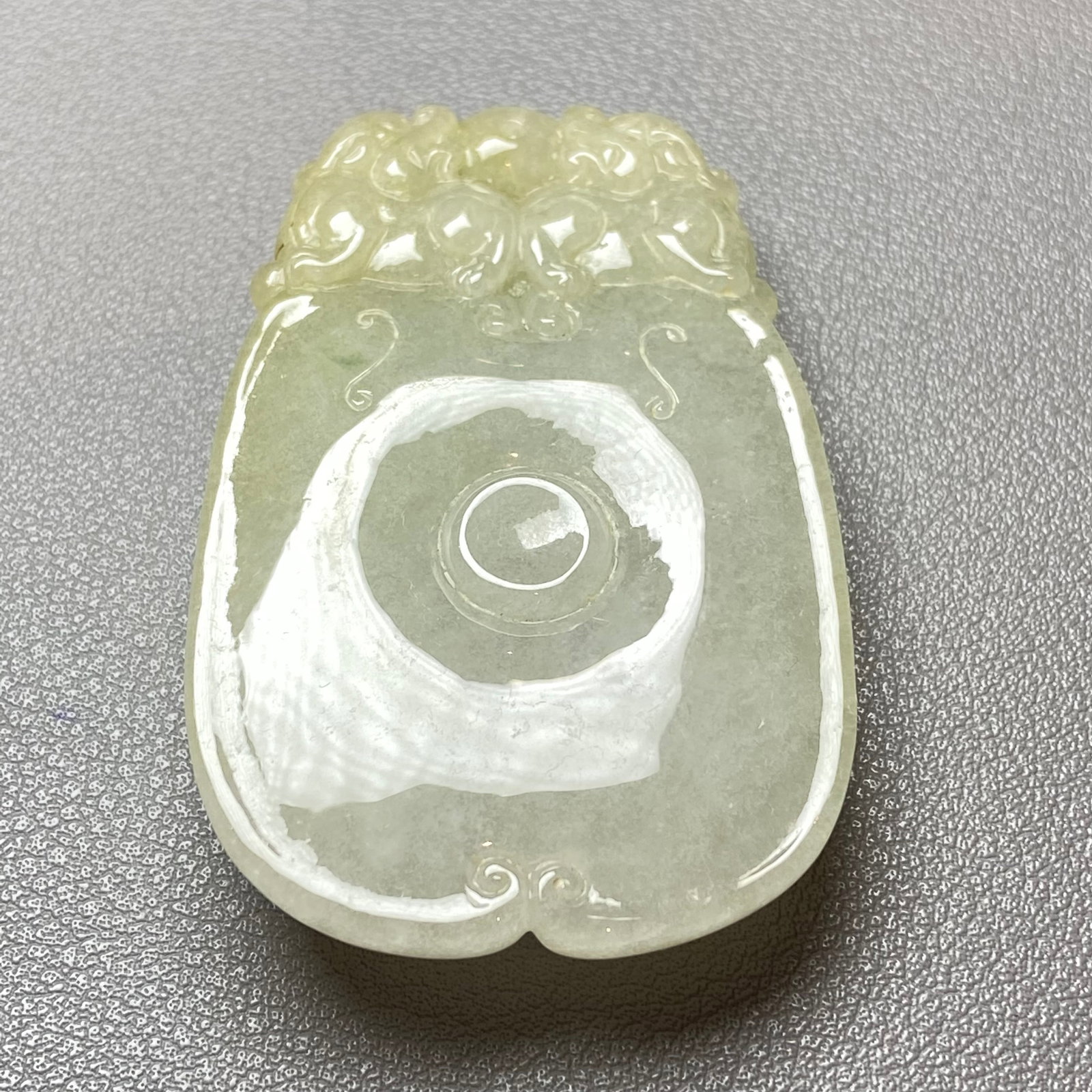 Antique Chinese Natual Yellow White Icy Jadeite Jade carved Double Foo Dogs Ruyi Statue - 7