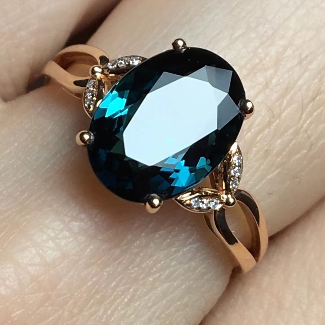 14K GOLD 2.5 CT NATURAL TOURMALINE & DIAMOND RING - 2