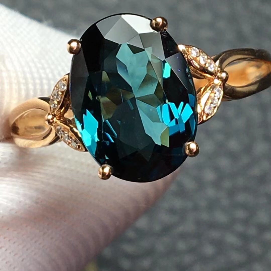 14K GOLD 2.5 CT NATURAL TOURMALINE & DIAMOND RING - 4
