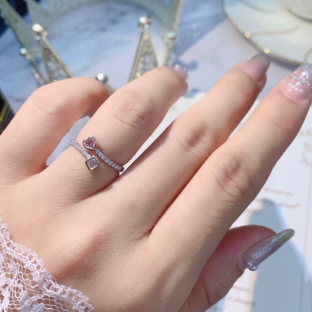 14K GOLD 0.37 CTW NATURAL PINK DIAMOND & DIAMOND RING - 4
