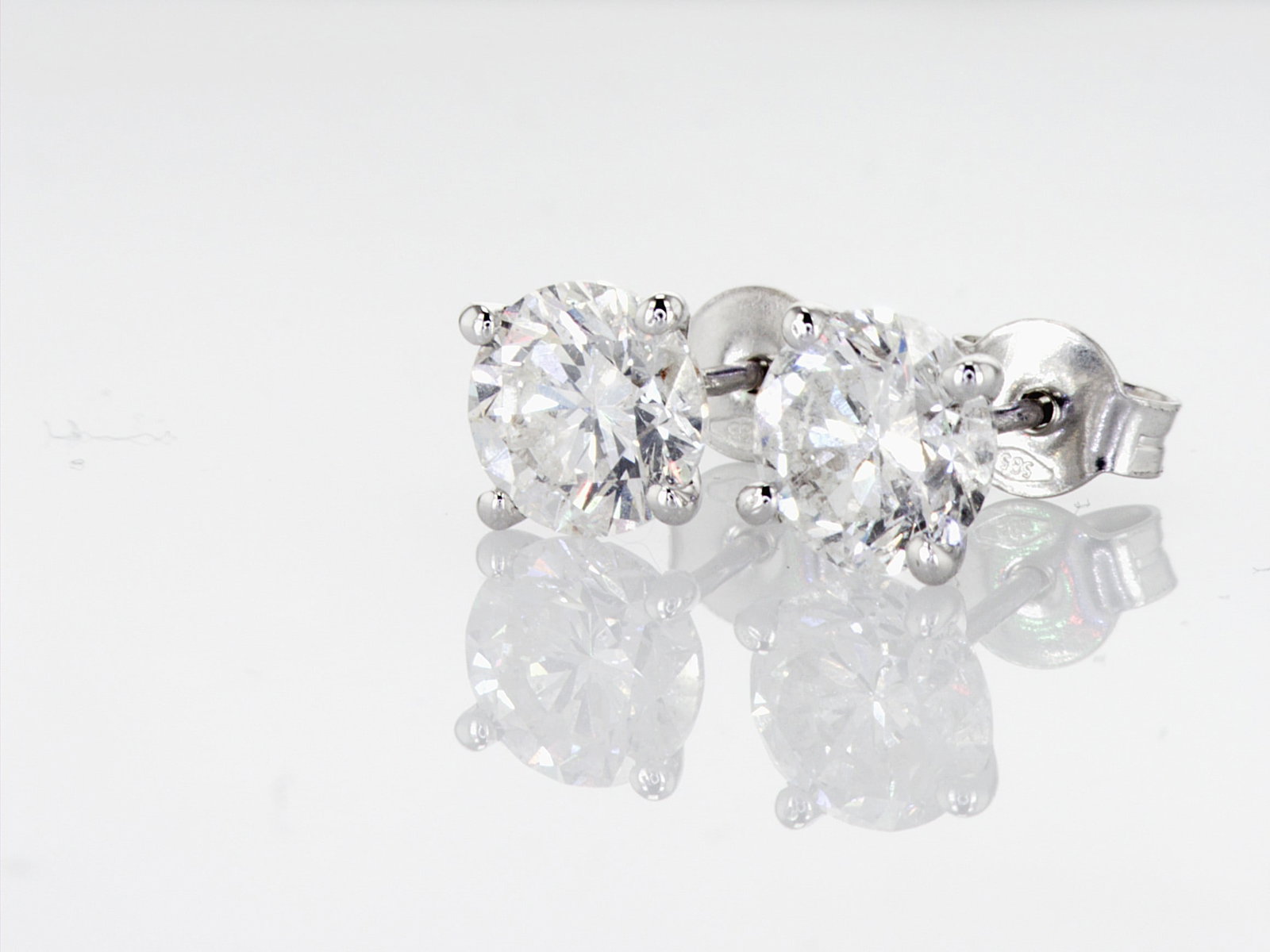 3.02cttw Natural Diamond Earrings 14K White Gold 1.8 gr - 7