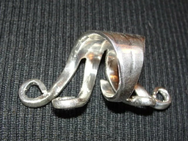 Sterling Silver Plated Brass Figural Fork Ring - 6