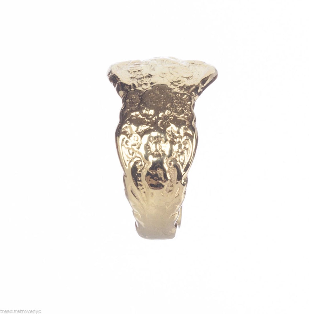 18 kt Gold Vermeil Sterling Silver Ornate Spoon Ring Silverware Alberto Juan - 5
