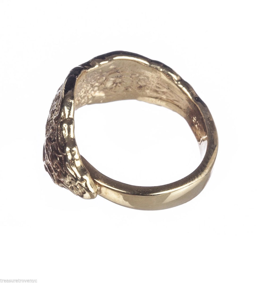 18 kt Gold Vermeil Sterling Silver Ornate Spoon Ring Silverware Alberto Juan - 6