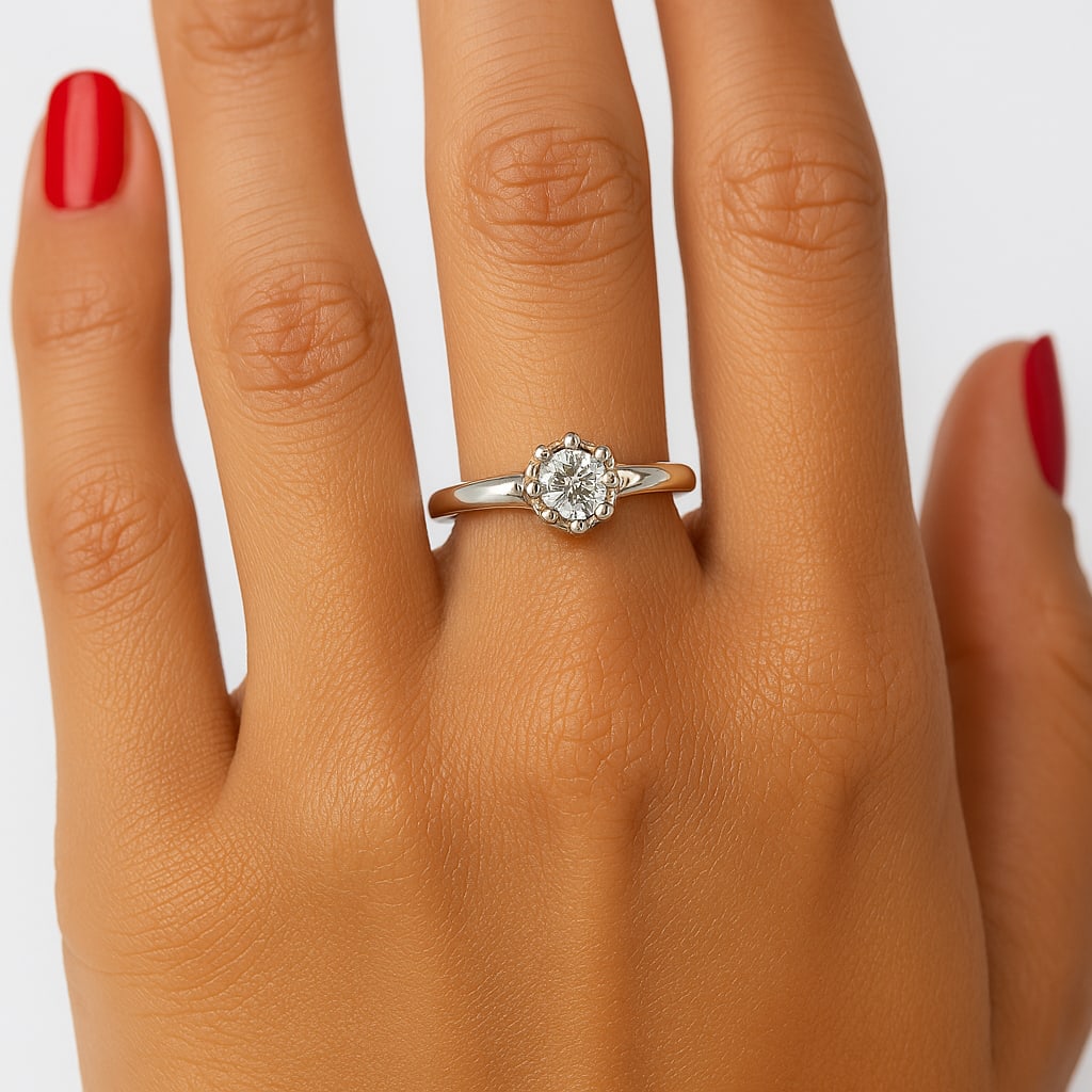 0.30cttw Natural Diamond Ring 18k White Gold 2.28 gr - 3