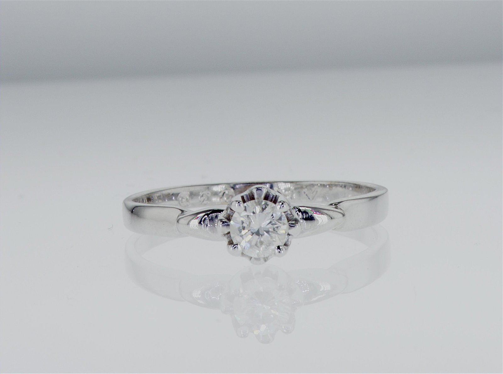 0.30cttw Natural Diamond Ring 18k White Gold 2.28 gr - 5