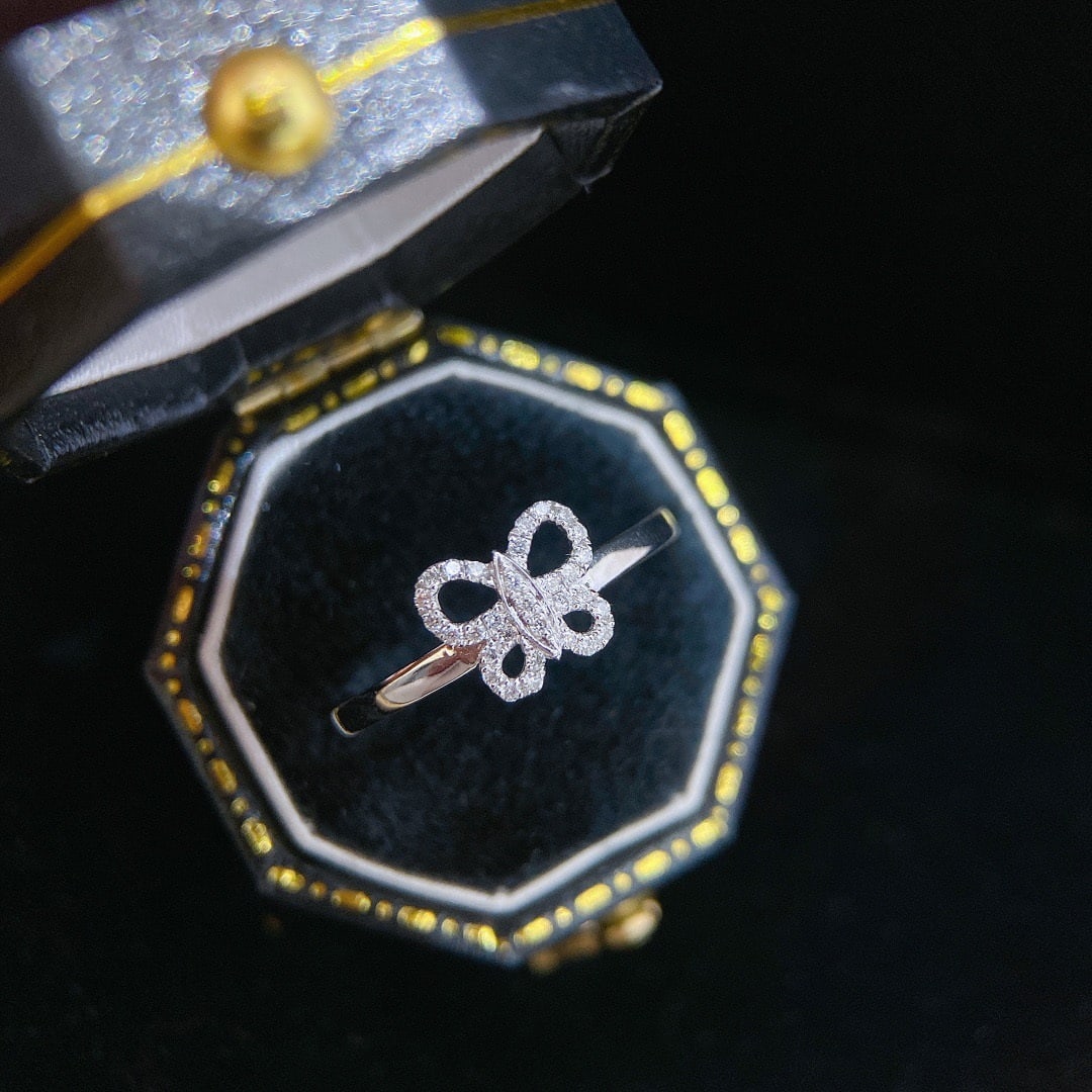 14K GOLD 0.09 CT NATURAL H DIAMOND RING - 2