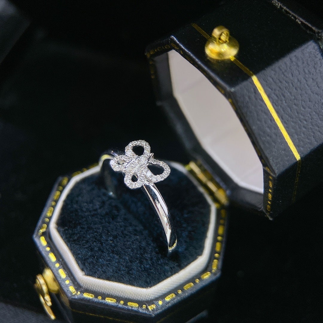 14K GOLD 0.09 CT NATURAL H DIAMOND RING - 4