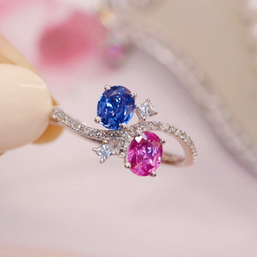 14K GOLD 1.14 CTW NATURAL SAPPHIRE & DIAMOND RING - 3