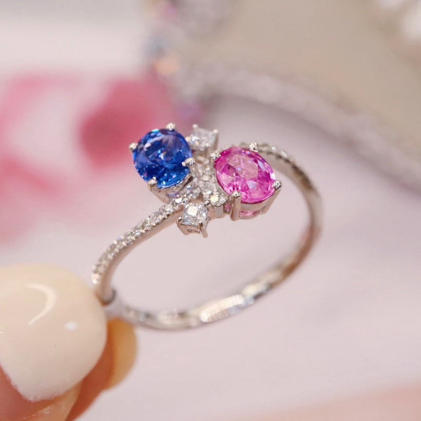 14K GOLD 1.14 CTW NATURAL SAPPHIRE & DIAMOND RING - 4