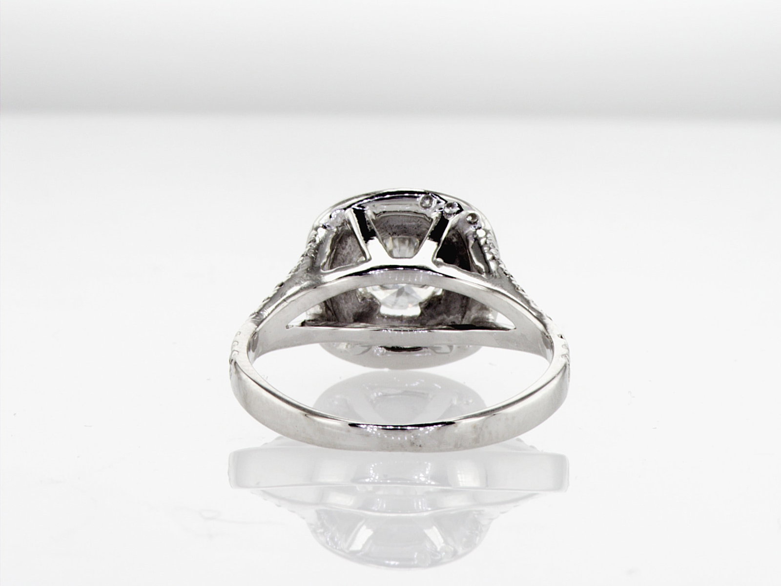 1.06cttw Natural Diamond & Natural Diamond Ring 14K White Gold 2.65 gr - 3
