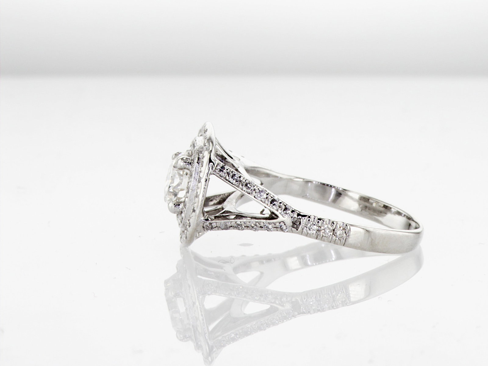 1.06cttw Natural Diamond & Natural Diamond Ring 14K White Gold 2.65 gr - 4