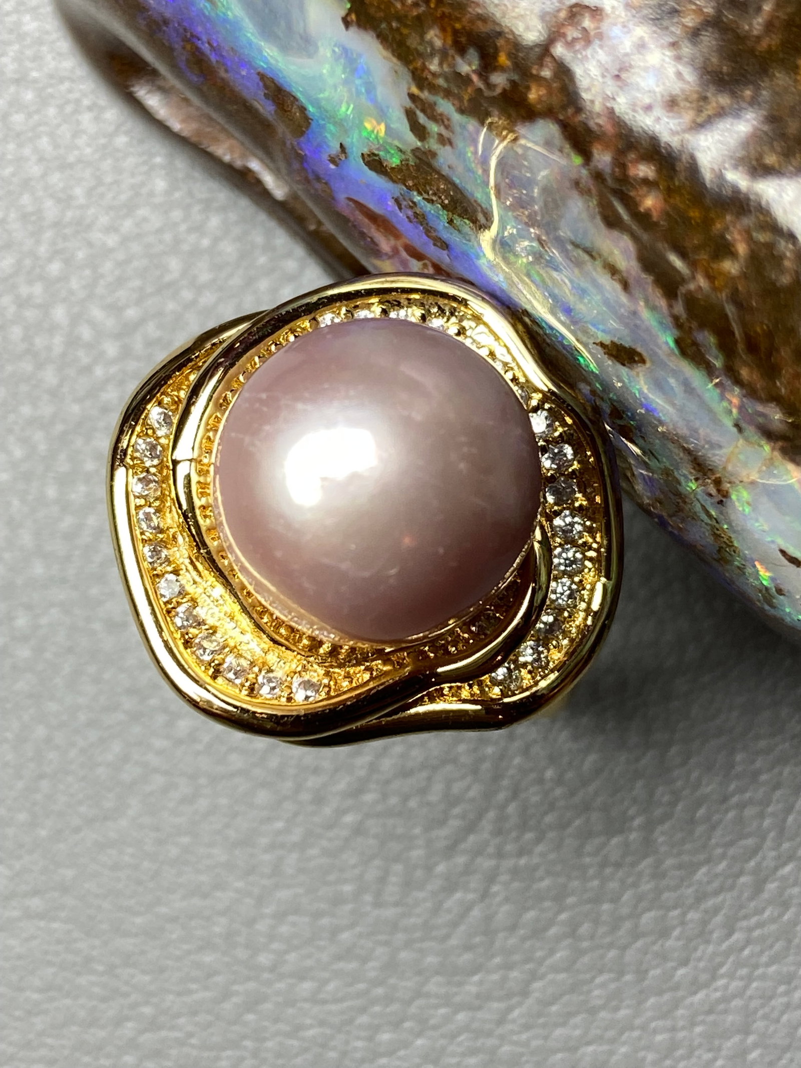 12mm Edison Purple Freshwater Cultured Pearl Ring - 8