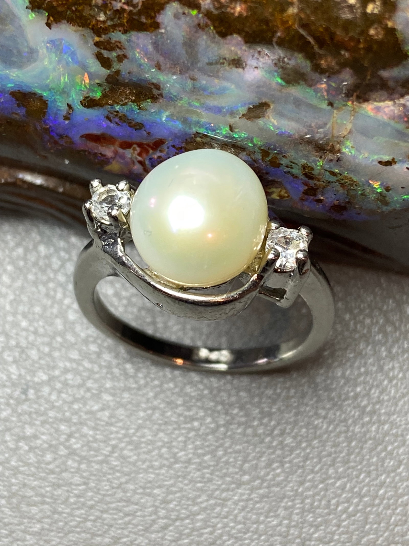 10mm Whita South See Pearl Silver Ring - 5