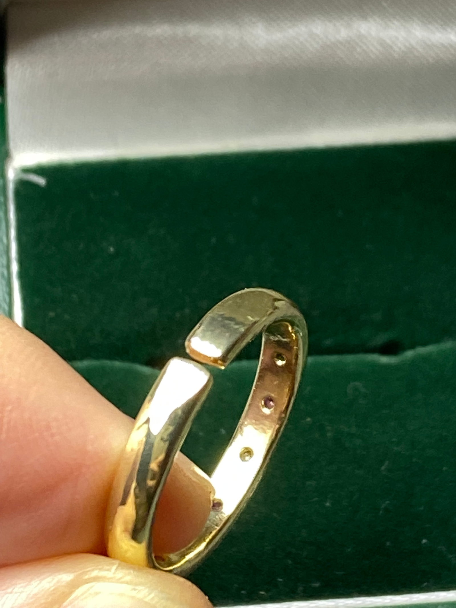 18k gold plated eight pointed stars ring inlaid zircon stones - 5