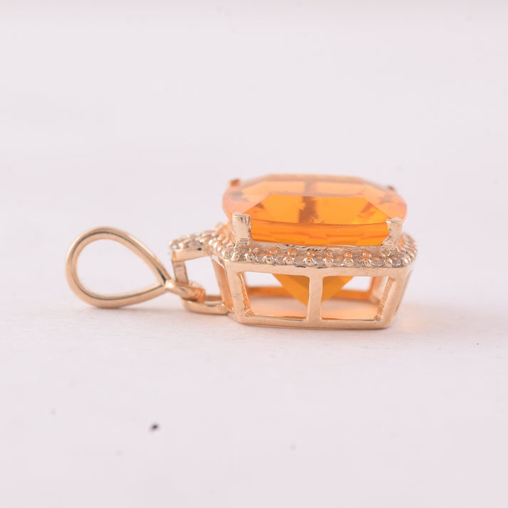 2.85 Ct Cushion Br.Opal 9K Gold Pendant - 3