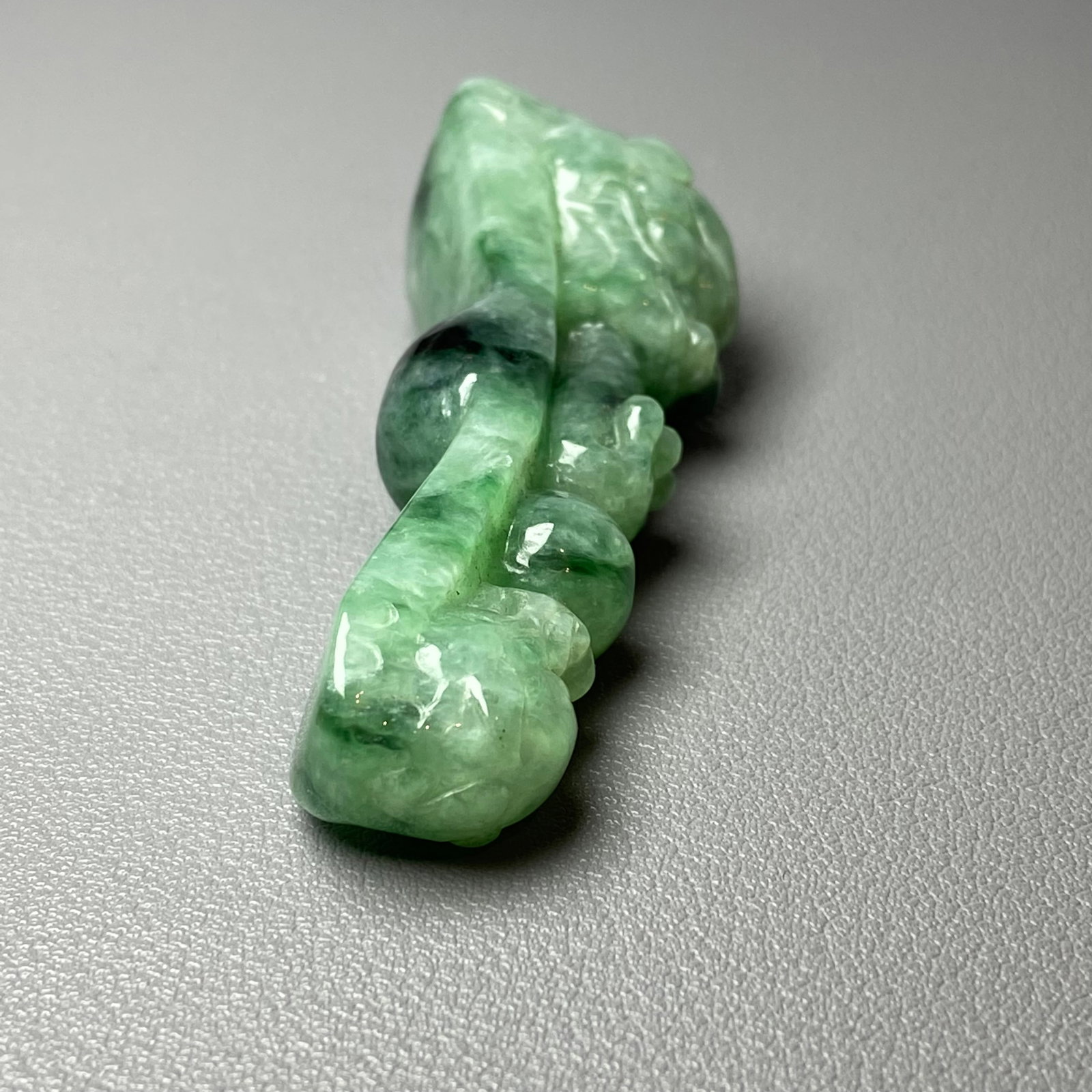 Antique Chinese Green Jadeite Jade Dragon Belt Hook - 6